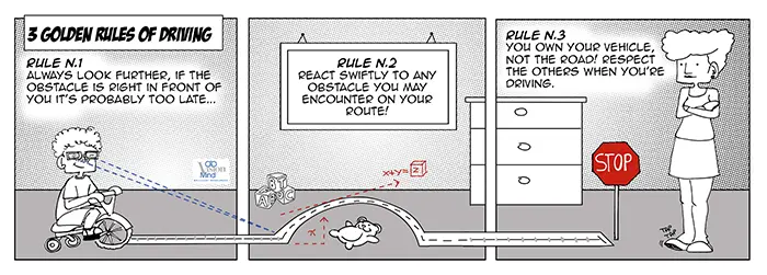 comic 3 golden rules of driving